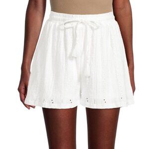 NWOT BCBGeneration White Flowy Lined Eyelet Drawstring Short XS